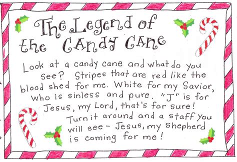 Free Printable Legend Of The Candy Cane Printable